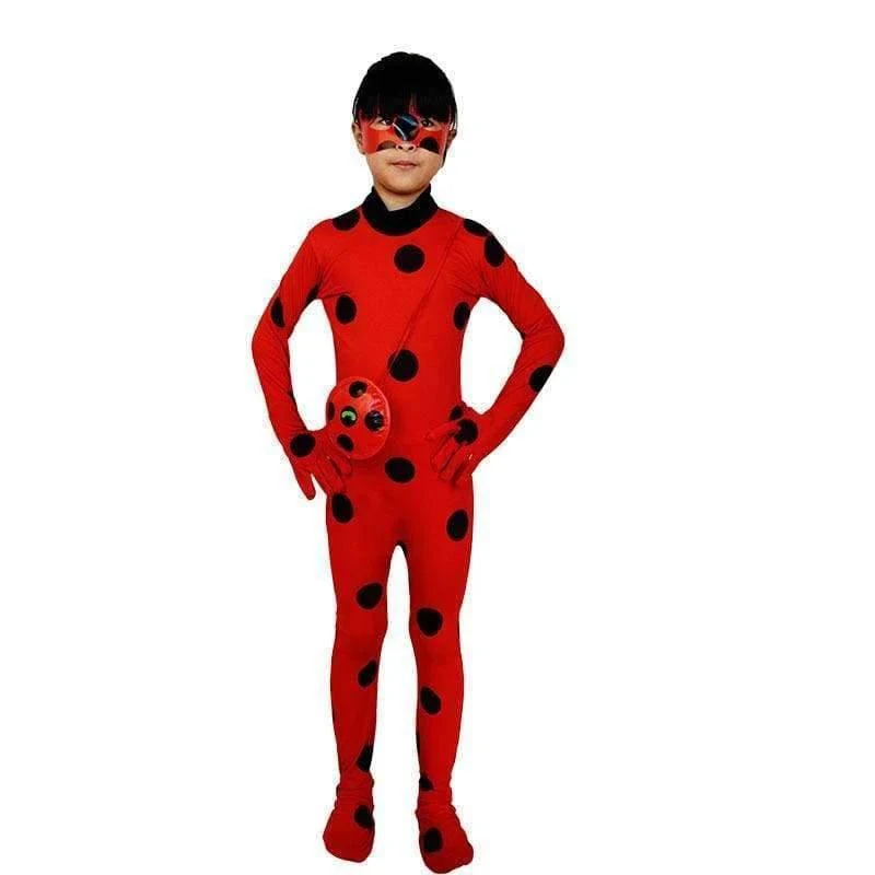 Fantasia Spandex Marienkäfer Miraculous Kostüme Kinder Erwachsene Cosplay Partei Tasche Mädchen Kinder Dame Bug Zentai Anzug Halloween Kostüm