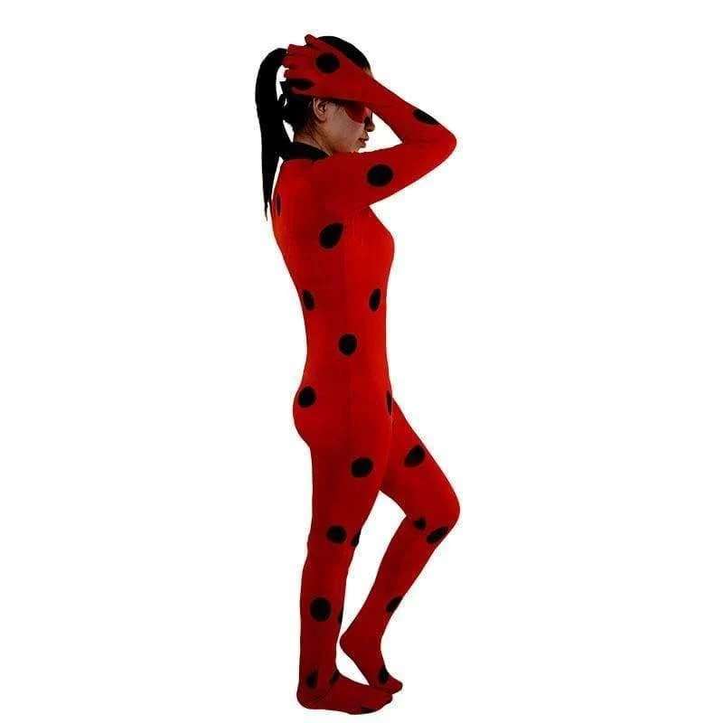 Fantasia Spandex Marienkäfer Miraculous Kostüme Kinder Erwachsene Cosplay Partei Tasche Mädchen Kinder Dame Bug Zentai Anzug Halloween Kostüm