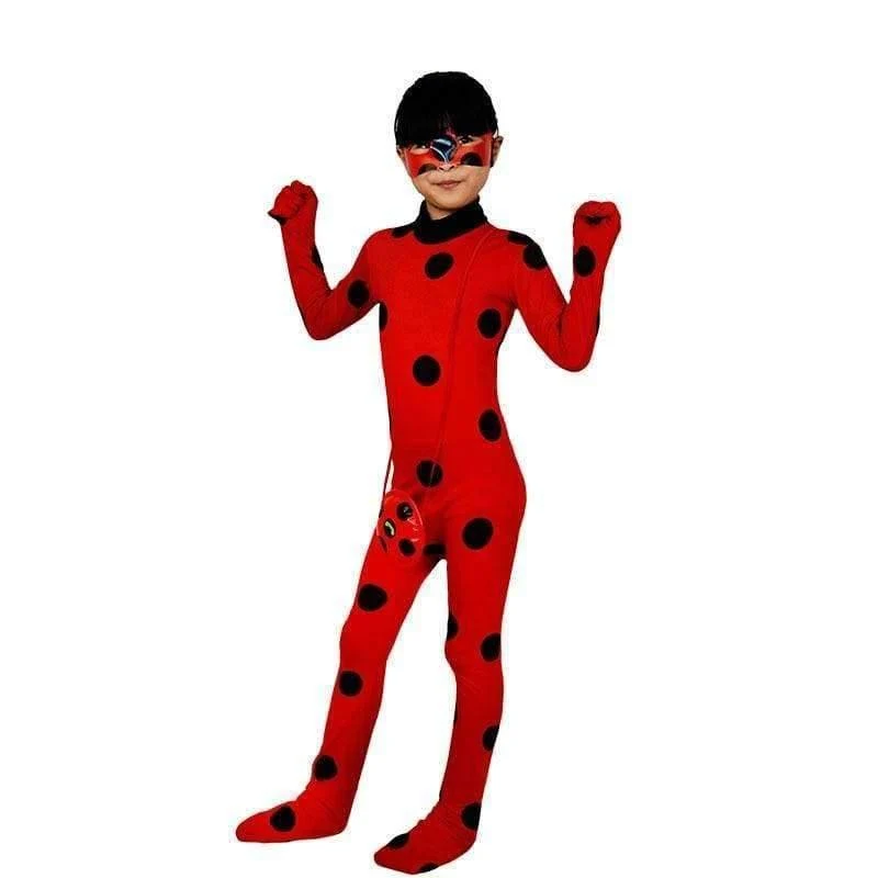 Fantasia Spandex Marienkäfer Miraculous Kostüme Kinder Erwachsene Cosplay Partei Tasche Mädchen Kinder Dame Bug Zentai Anzug Halloween Kostüm