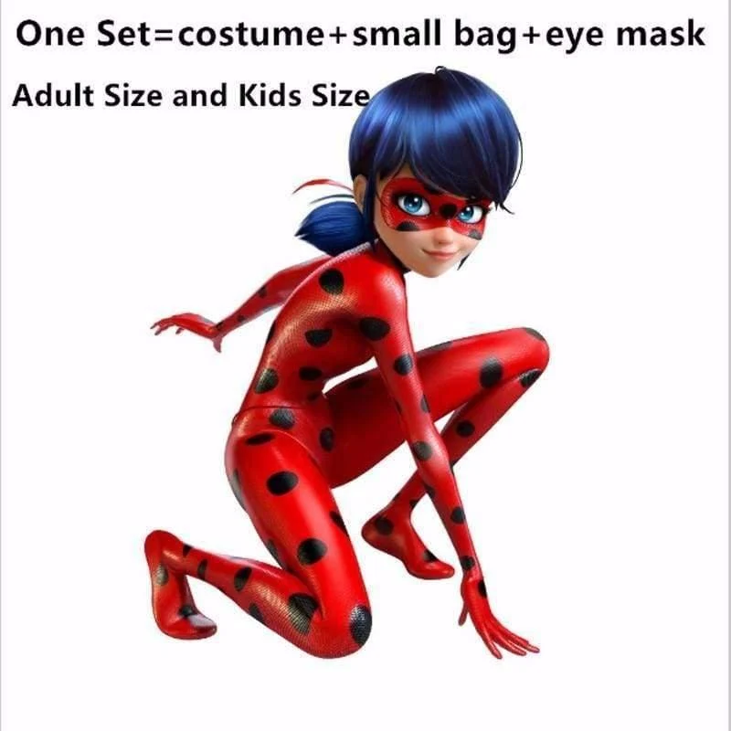 Fantasia Spandex Marienkäfer Miraculous Kostüme Kinder Erwachsene Cosplay Partei Tasche Mädchen Kinder Dame Bug Zentai Anzug Halloween Kostüm