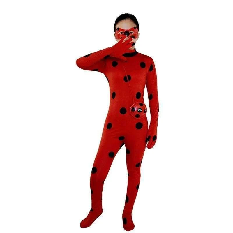 Fantasia Spandex Marienkäfer Miraculous Kostüme Kinder Erwachsene Cosplay Partei Tasche Mädchen Kinder Dame Bug Zentai Anzug Halloween Kostüm