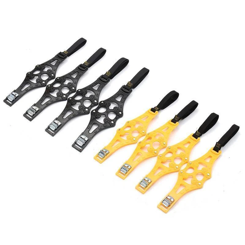 4pcs / set Auto-Gummireifen-Winter-Straßen-Sicherheits-Gummireifen-Schnee-justierbare rutschfeste Sicherheits-Doppelt-Schnellgleiter-Rad TPU-Ketten