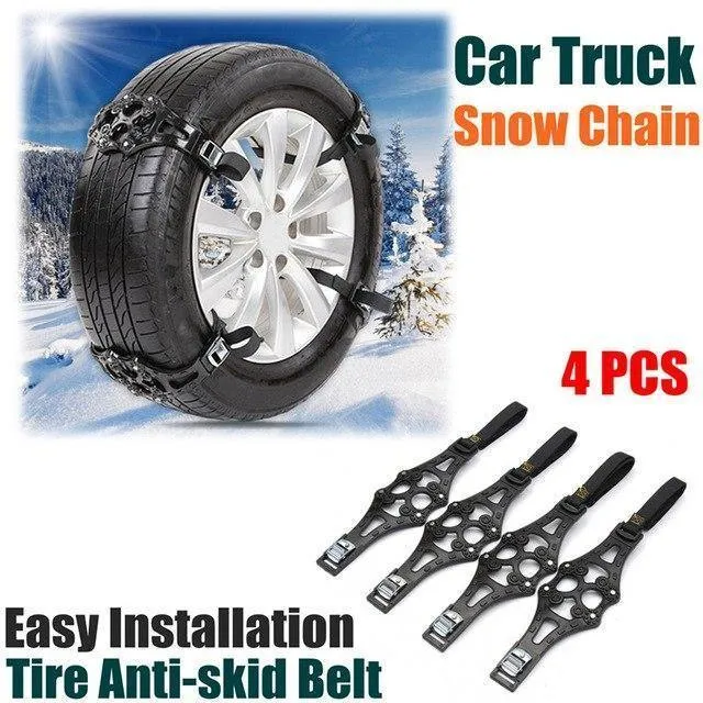 4pcs / set Auto-Gummireifen-Winter-Straßen-Sicherheits-Gummireifen-Schnee-justierbare rutschfeste Sicherheits-Doppelt-Schnellgleiter-Rad TPU-Ketten