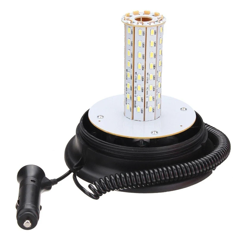 80 LED-Magnethalterung Rotierendes, blinkendes Bernsteinkuppel-Wiederherstellungswarnlicht Verkehrssicherheit