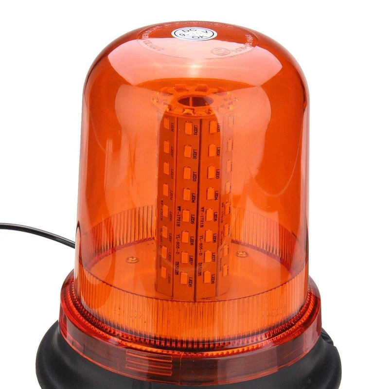 80 LED-Magnethalterung Rotierendes, blinkendes Bernsteinkuppel-Wiederherstellungswarnlicht Verkehrssicherheit