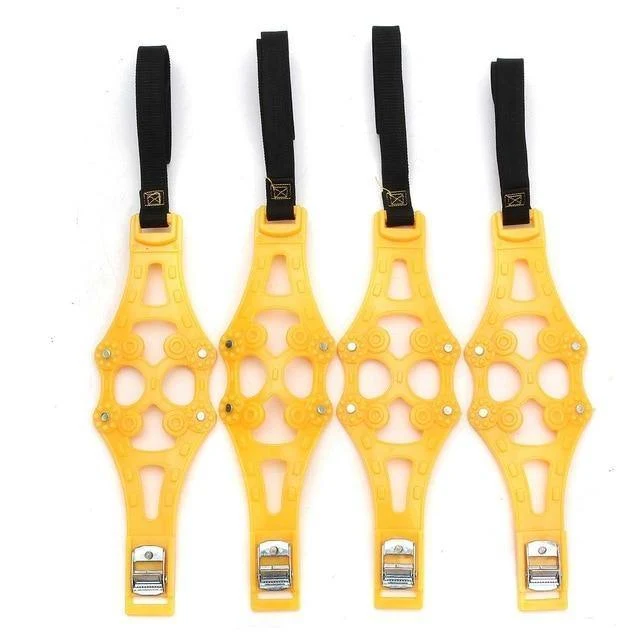 4PCS Autoreifen Winterfahrbahn-Sicherheitsreifen Schnee Einstellbare Anti-Rutsch-Sicherheit Doppel-Schnell-Rutsch-Rad TPU-Ketten Schneeketten