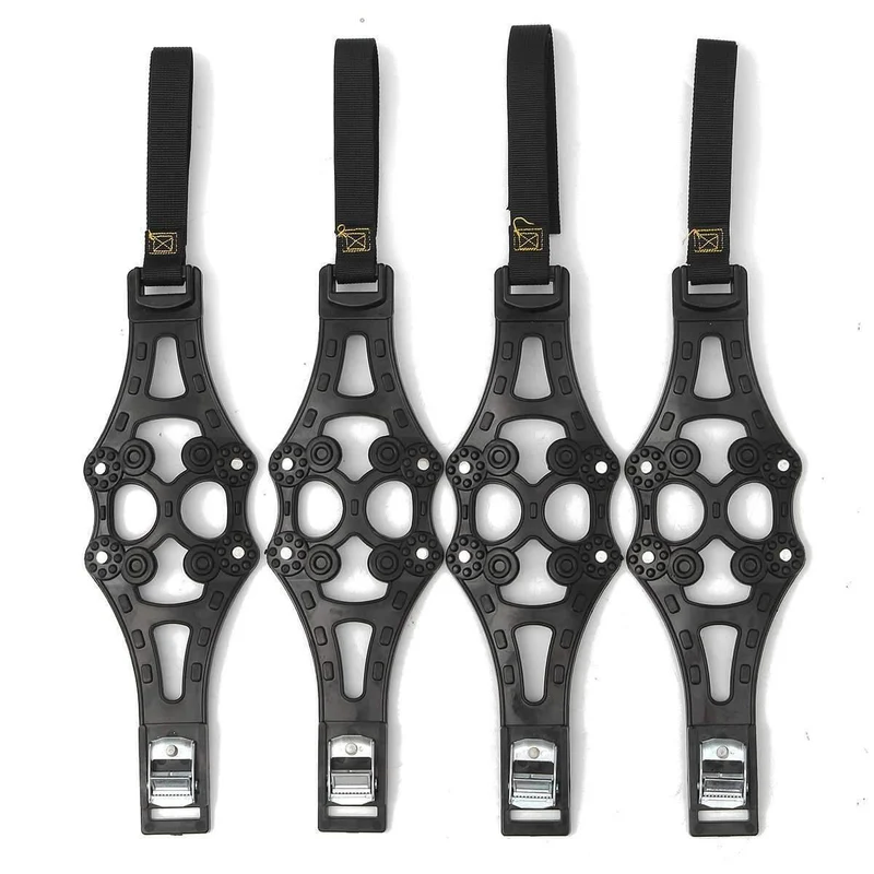 4PCS Autoreifen Winterfahrbahn-Sicherheitsreifen Schnee Einstellbare Anti-Rutsch-Sicherheit Doppel-Schnell-Rutsch-Rad TPU-Ketten Schneeketten