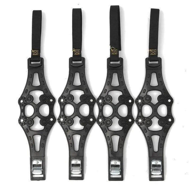 4PCS Autoreifen Winterfahrbahn-Sicherheitsreifen Schnee Einstellbare Anti-Rutsch-Sicherheit Doppel-Schnell-Rutsch-Rad TPU-Ketten Schneeketten