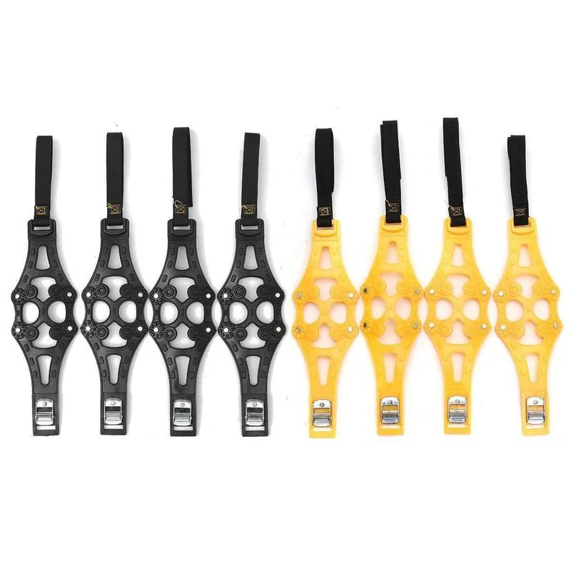4PCS Autoreifen Winterfahrbahn-Sicherheitsreifen Schnee Einstellbare Anti-Rutsch-Sicherheit Doppel-Schnell-Rutsch-Rad TPU-Ketten Schneeketten