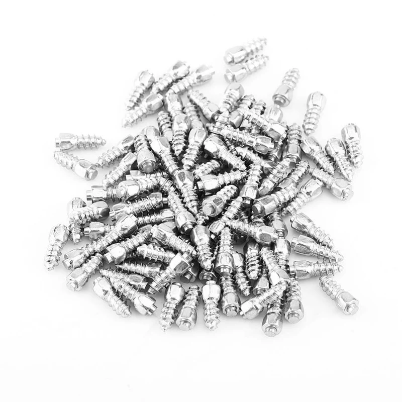 100 Pcs Stud Screw 12mm Auto Auto SUV ATV Rutschfeste Schraube Stud Wheel Reifen Snow Reifen Spikes Trim Winter Roadway Safety Reifenketten