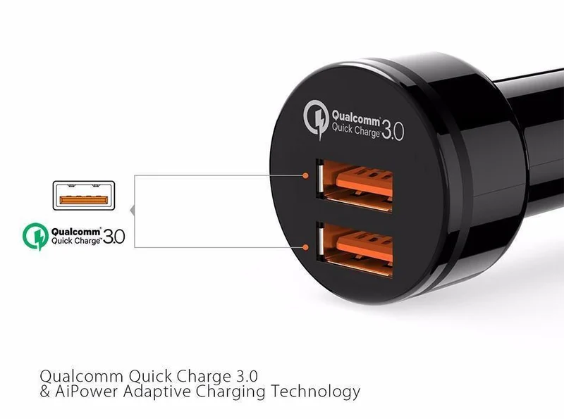 Autoladegerät Schnellladung 3.0 Fast QC3.0 USB Autoladegerät für iPhone Xiaomi mi7 Samsung s8 als Aukey Autoladegerät