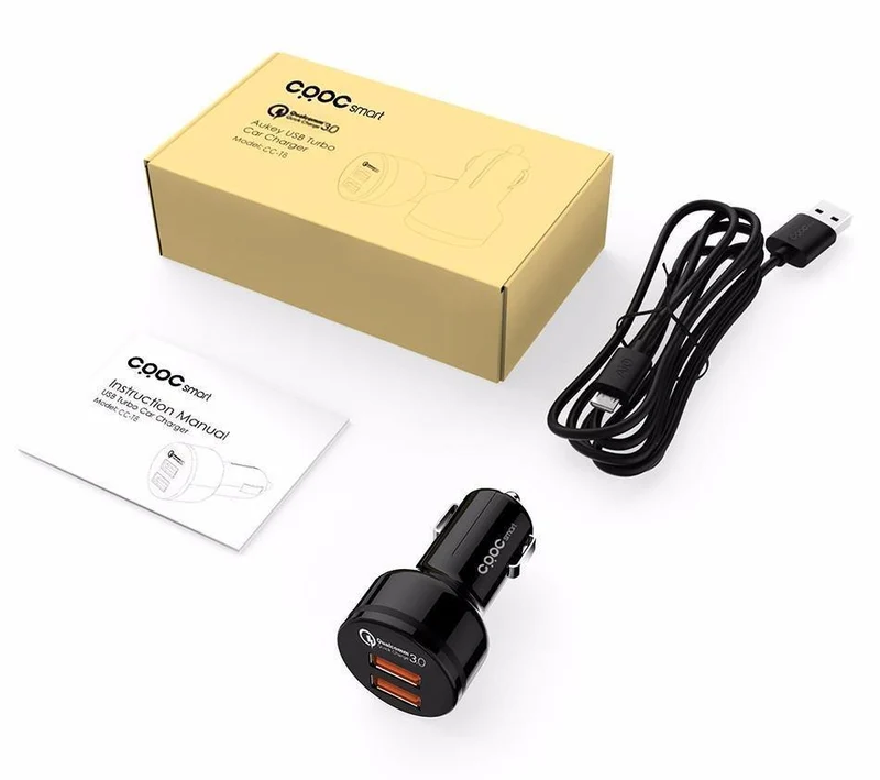 Autoladegerät Schnellladung 3.0 Fast QC3.0 USB Autoladegerät für iPhone Xiaomi mi7 Samsung s8 als Aukey Autoladegerät