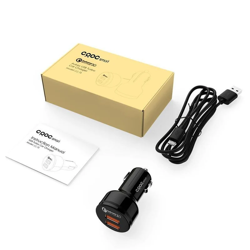 Autoladegerät Schnellladung 3.0 Fast QC3.0 USB Autoladegerät für iPhone Xiaomi mi7 Samsung s8 als Aukey Autoladegerät