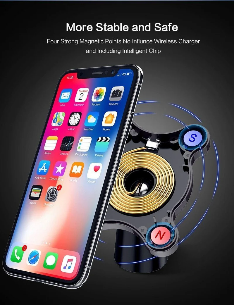 Autohalterung Qi Wireless-Ladegerät für Samsung Galaxy S9 Note 9 Drahtloses Laden Autotelefonhalter Ständer für iPhone XS MAX X