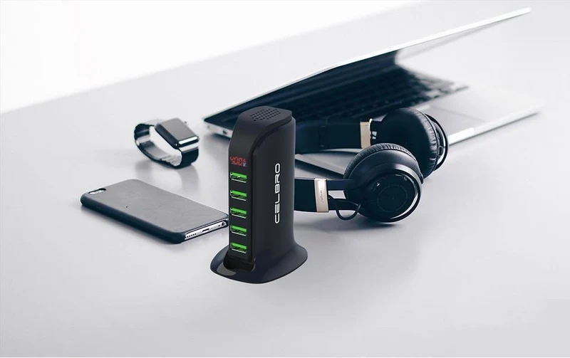 5 Port Multi USB Ladegerät HUB LED Display USB Ladestation Dock Universal Handy Desktop Wand Hause Ladegeräte EU UNS Stecker