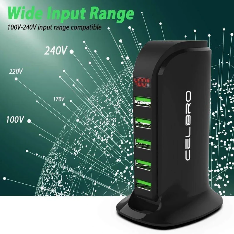 5 Port Multi USB Ladegerät HUB LED Display USB Ladestation Dock Universal Handy Desktop Wand Hause Ladegeräte EU UNS Stecker