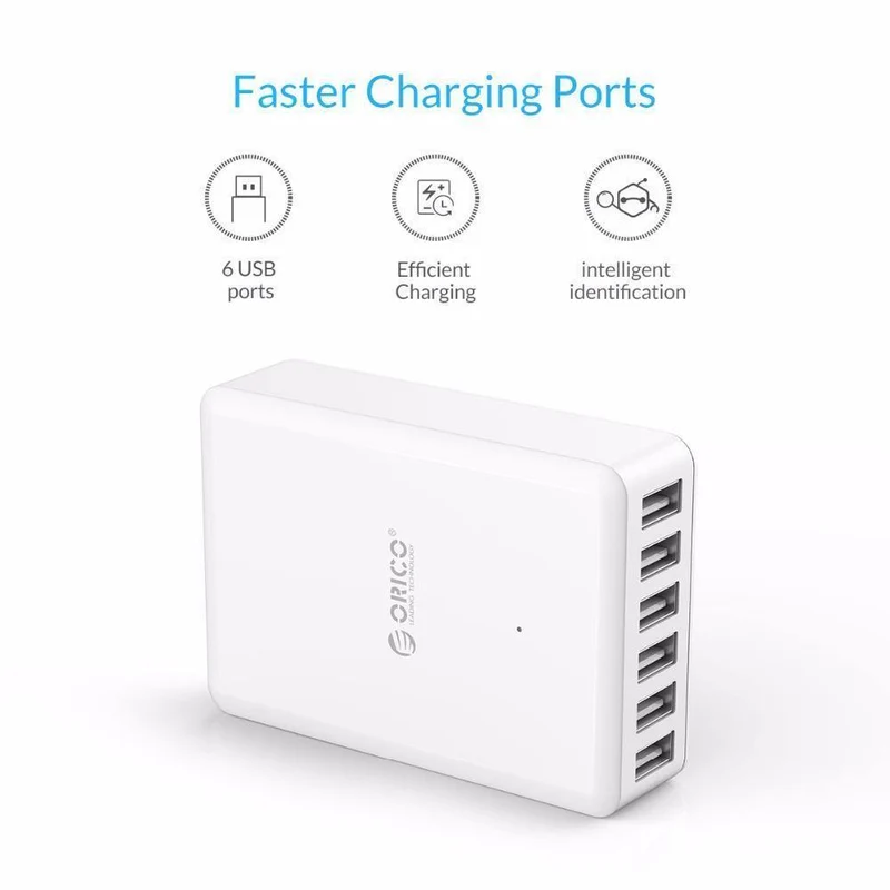 Universal USB Ladegerät 6 Ports Smart Ladegerät 5V2.4A Max Ausgang 50W/10A Handy Desktop Ladegerät für iPhone Nexus Xiaomi