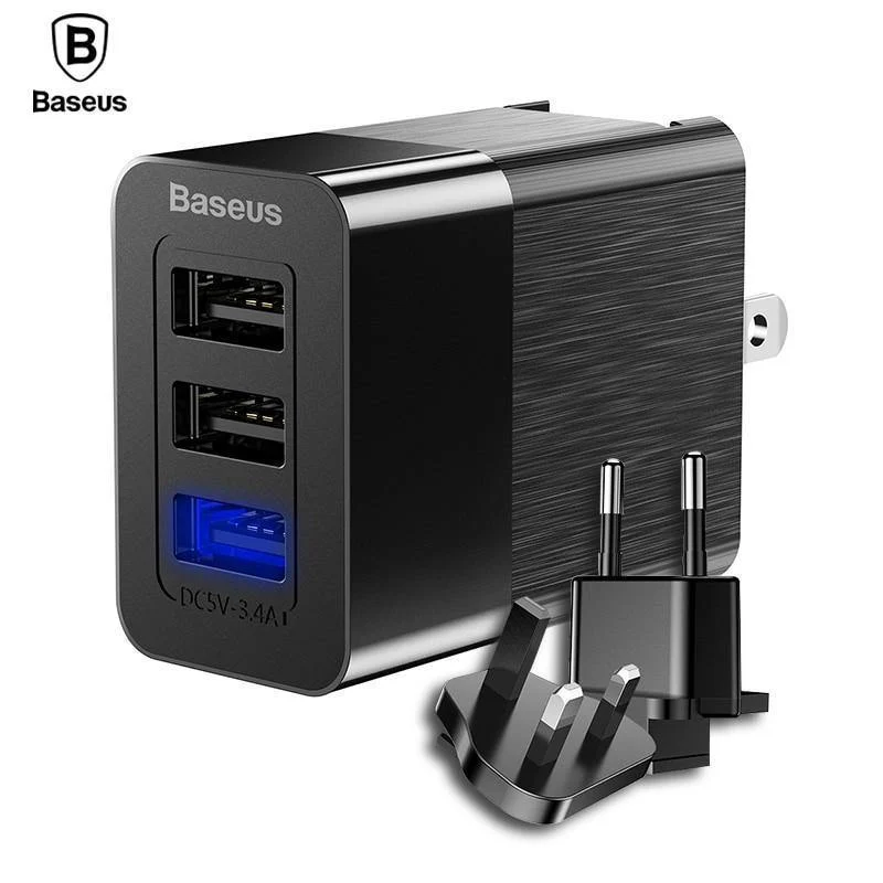 3 Port USB Ladegerät 3 in 1 Triple EU US UK Stecker 2.4 A Reise Wand Ladegerät Adapter Handy Ladegerät für iPhone X Samsung