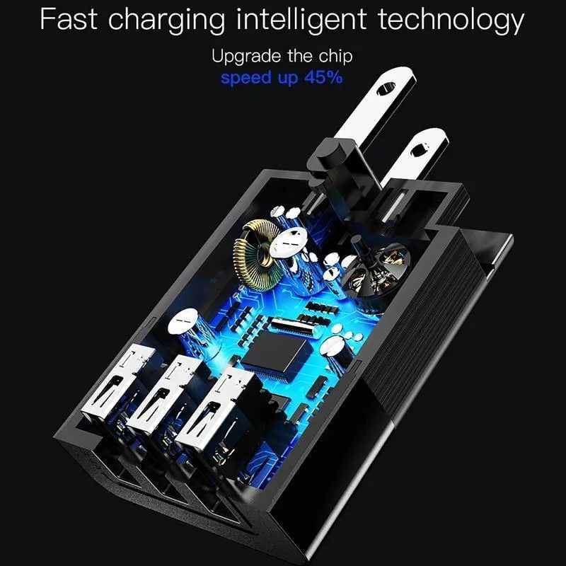 3 Port USB Ladegerät 3 in 1 Triple EU US UK Stecker 2.4 A Reise Wand Ladegerät Adapter Handy Ladegerät für iPhone X Samsung