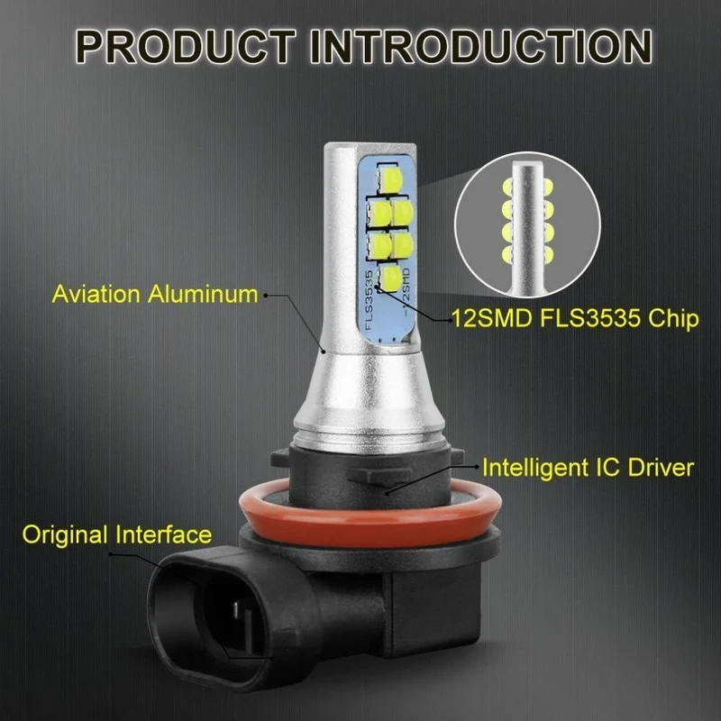 2Pcs H11 H8 Led-lampe 9005 HB3 9006 HB4 H16 5202 PSX24W Led Auto Nebel Licht 1400LM 6000K weiß 12V 24V Auto Lampe Lampen