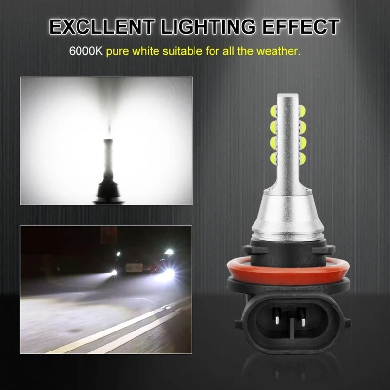 2Pcs H11 H8 Led-lampe 9005 HB3 9006 HB4 H16 5202 PSX24W Led Auto Nebel Licht 1400LM 6000K weiß 12V 24V Auto Lampe Lampen