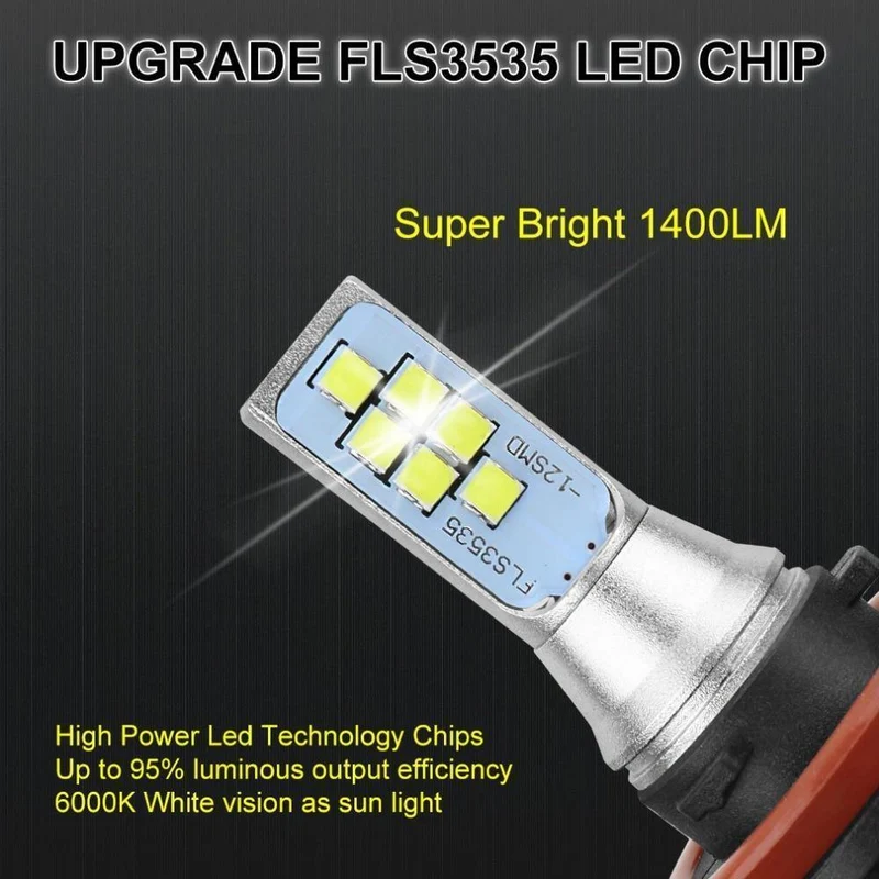 2Pcs H11 H8 Led-lampe 9005 HB3 9006 HB4 H16 5202 PSX24W Led Auto Nebel Licht 1400LM 6000K weiß 12V 24V Auto Lampe Lampen
