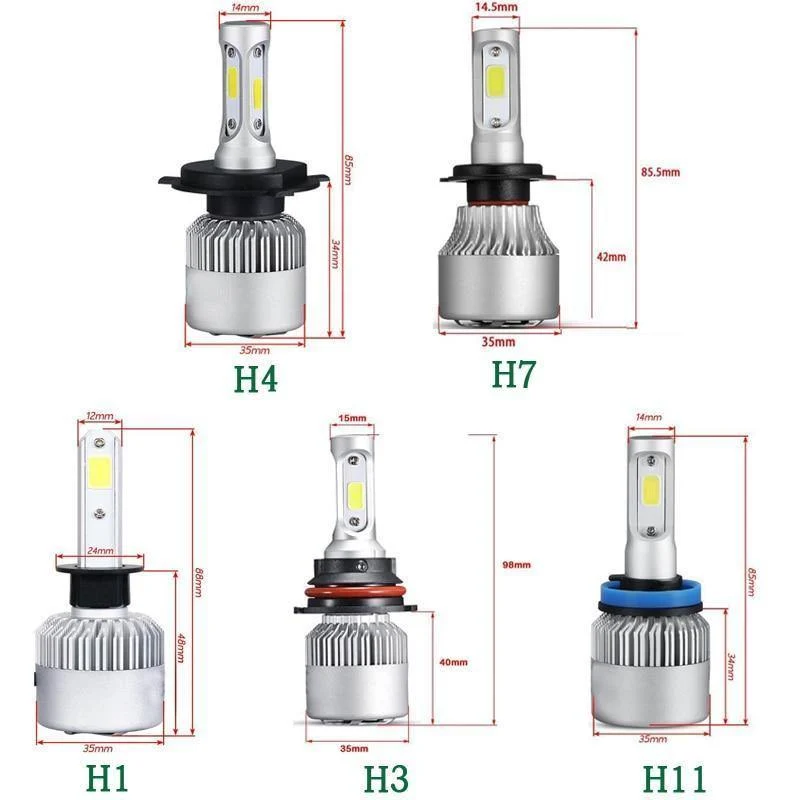 LED H7 H4 H11 Birne H1 H3 HB4 9006 HB3 9005 H13 LED Scheinwerfer Kit 72W 8000lm 6500K LED Lampe Auto H 7 11 LED Auto Licht 12v