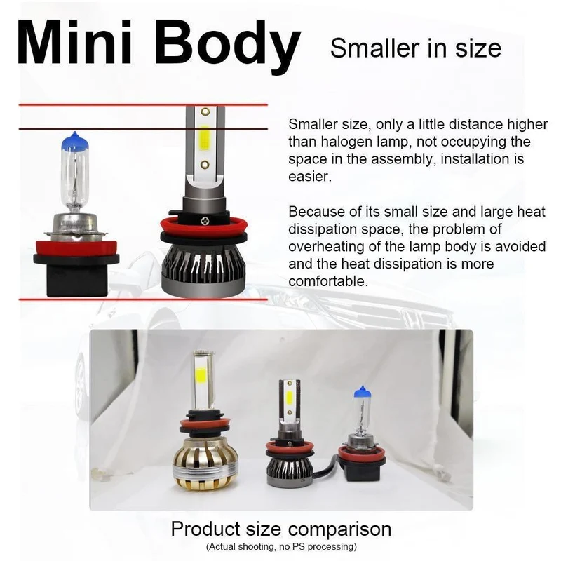 Auto Scheinwerfer Birne LED H7 H4 H11 H1 H8 H9 9005 9006 HB2 HB3 HB4 12V 55W 6000K Turbo Led Lampe Lichter Auto Scheinwerfer Kit