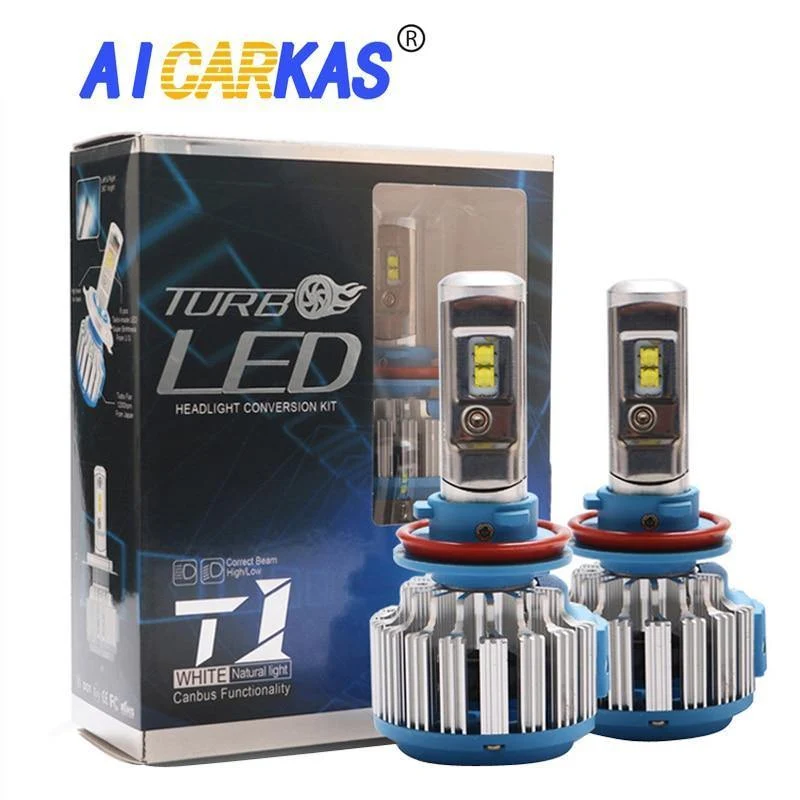 2 PCS T1 Serie 70W 7200LM 6000K H4 H1 H3 Turbo LED Autoscheinwerfer H7 H11 880/881 9005 HB3 9006 HB4 9007 HB5 Glühbirne