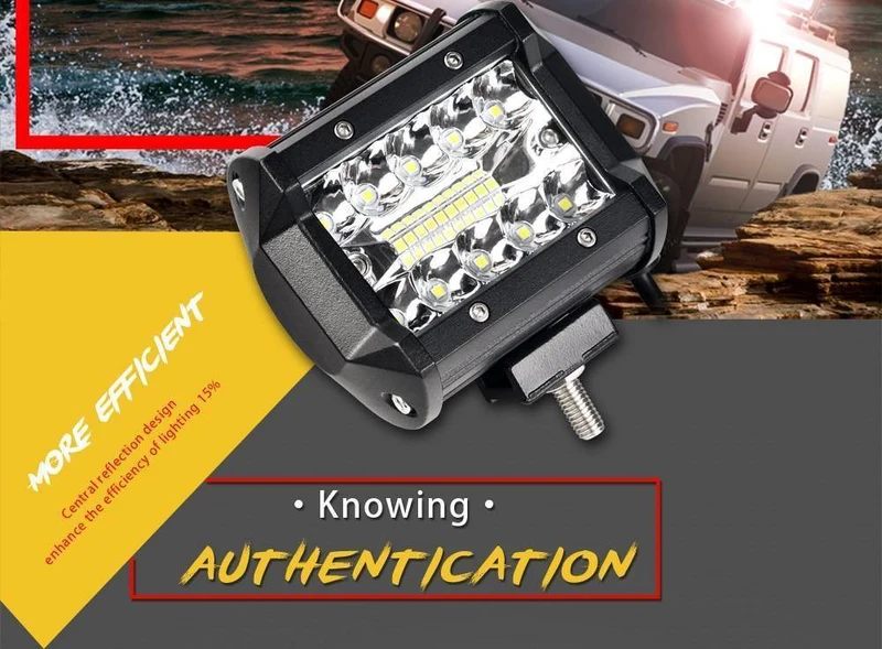 4-Zoll-LED-Leiste LED-Arbeitslichtleiste für das Fahren von Offroad-Booten PKW-Sattelzugmaschinen 4x4 SUV ATV 12V 24V-bewertetes 60W Tatsächliches 15W