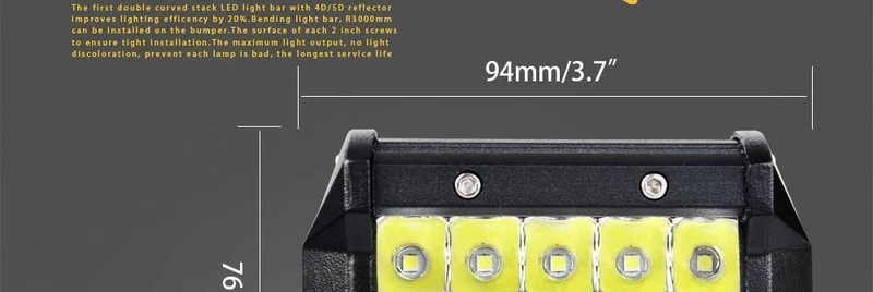 4-Zoll-LED-Leiste LED-Arbeitslichtleiste für das Fahren von Offroad-Booten PKW-Sattelzugmaschinen 4x4 SUV ATV 12V 24V-bewertetes 60W Tatsächliches 15W