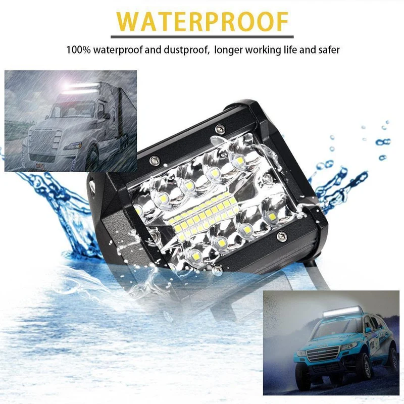 4-Zoll-LED-Leiste LED-Arbeitslichtleiste für das Fahren von Offroad-Booten PKW-Sattelzugmaschinen 4x4 SUV ATV 12V 24V-bewertetes 60W Tatsächliches 15W