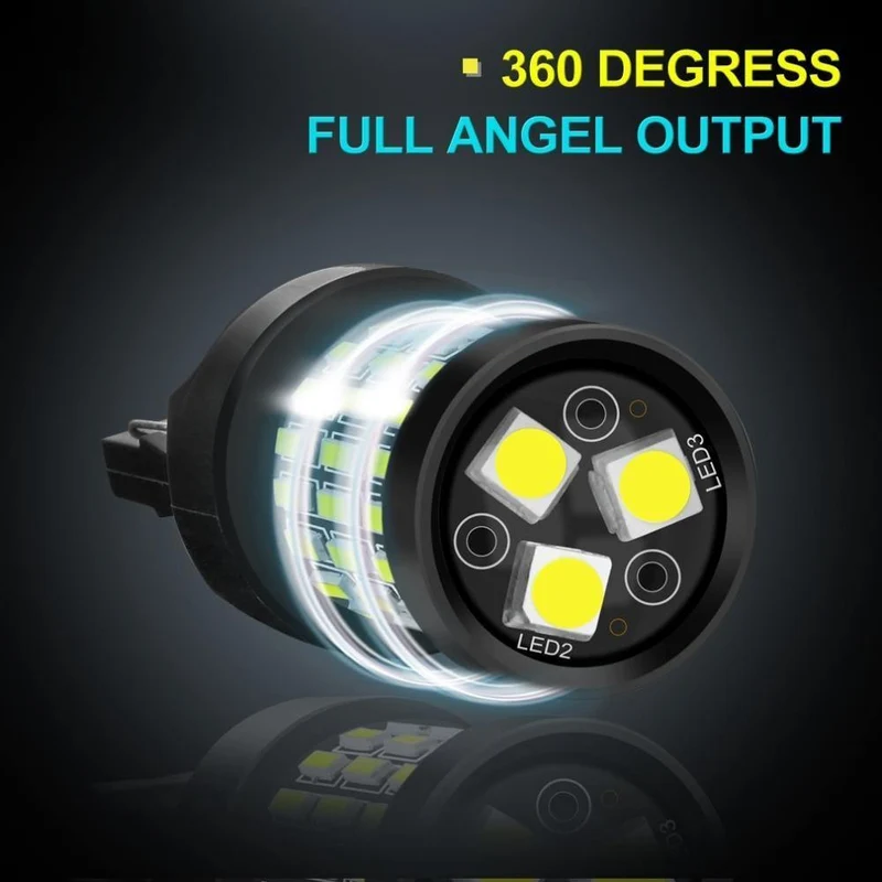2 stücke T20 7440 W21W WY21W LED 7443 SRCK W21/5 W Led-lampen 12 V Auto Lichter blinker Bremse Reverse Rücklicht Auto 1200LM