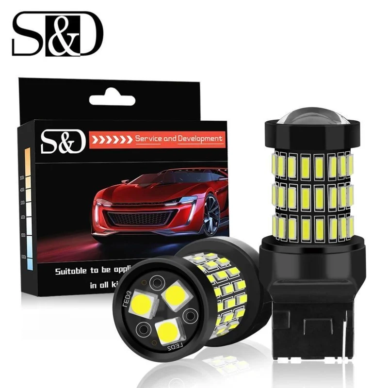 2 stücke T20 7440 W21W WY21W LED 7443 SRCK W21/5 W Led-lampen 12 V Auto Lichter blinker Bremse Reverse Rücklicht Auto 1200LM