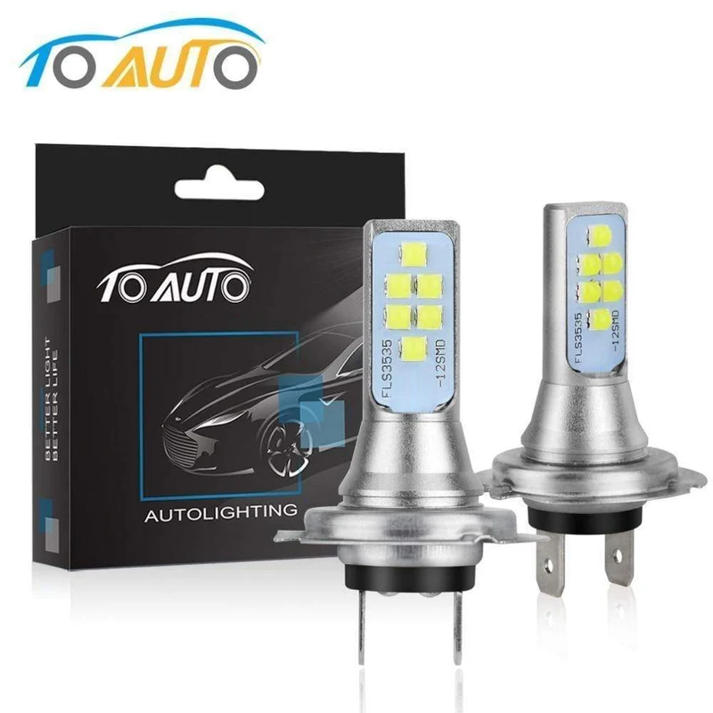2 stücke H7 LED Birnen Auto Nebel Lampe 1400LM Fahren Lampe Ersatz für Nebel Lichter 6000K Weiß Auto DC 12V 24V