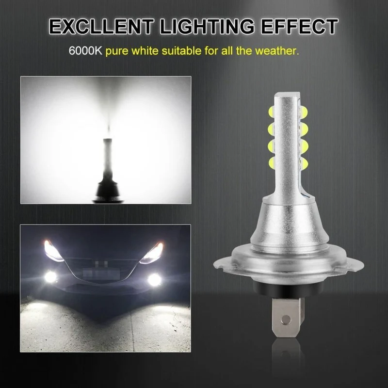 2 stücke H7 LED Birnen Auto Nebel Lampe 1400LM Fahren Lampe Ersatz für Nebel Lichter 6000K Weiß Auto DC 12V 24V