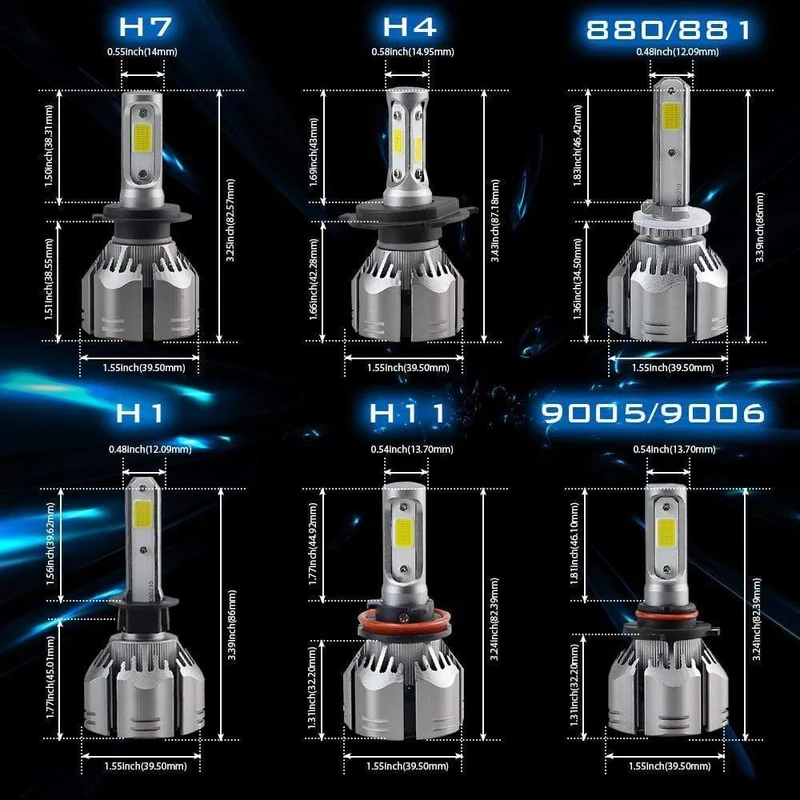 H7 LED H4 H11 8000K 6000K 4300K 3000K H1 9005 9006 Autoscheinwerferlampe Auto H8 H9 880 H3 Nebelscheinwerfer 60W 2PCS 12v Led-Scheinwerfer