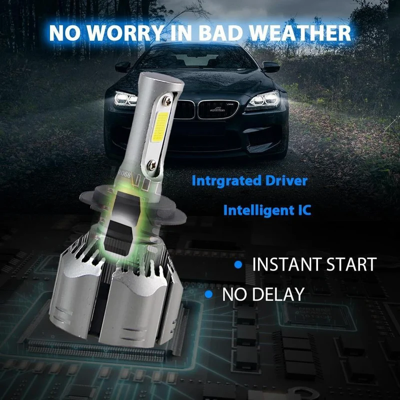 H7 LED H4 H11 8000K 6000K 4300K 3000K H1 9005 9006 Autoscheinwerferlampe Auto H8 H9 880 H3 Nebelscheinwerfer 60W 2PCS 12v Led-Scheinwerfer