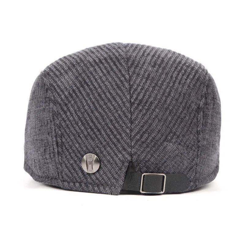 Gestreifte Cabbie Flatcap-Herbst-Winter-Zeitungsjunge-Kappen der Qualitäts-Retro Hut-erwachsenen Männer