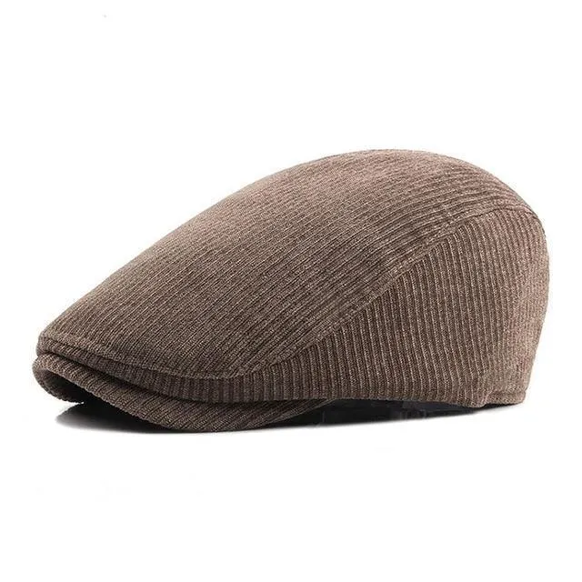 Gestreifte Cabbie Flatcap-Herbst-Winter-Zeitungsjunge-Kappen der Qualitäts-Retro Hut-erwachsenen Männer