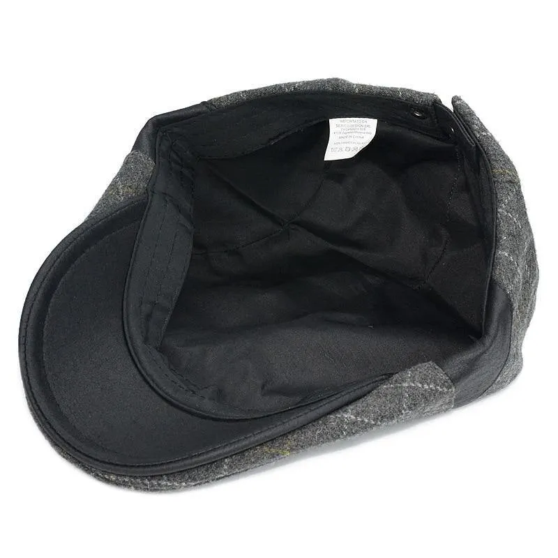 Hochwertige Retro Adult Berets Männer Wolle Plaid Cabbie flache Kappe Hüte für Frauen Newsboy Caps