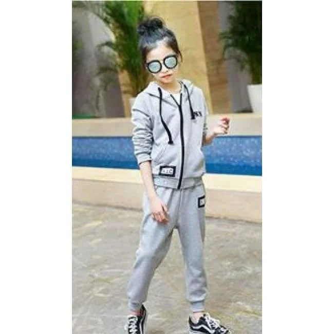 Kinder Sport Anzüge Teenager Mädchen Kleidung Sets Frühling Herbst Kinder Trainingsanzüge Mit Kapuze Coat + Pants 2pcs Kleidung