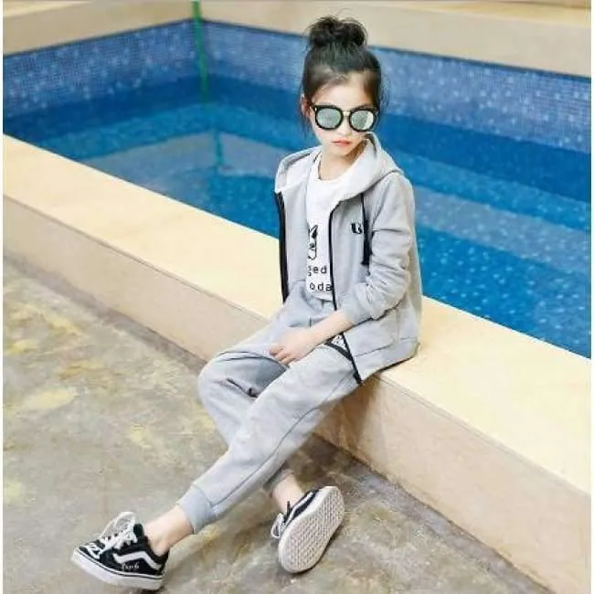 Kinder Sport Anzüge Teenager Mädchen Kleidung Sets Frühling Herbst Kinder Trainingsanzüge Mit Kapuze Coat + Pants 2pcs Kleidung