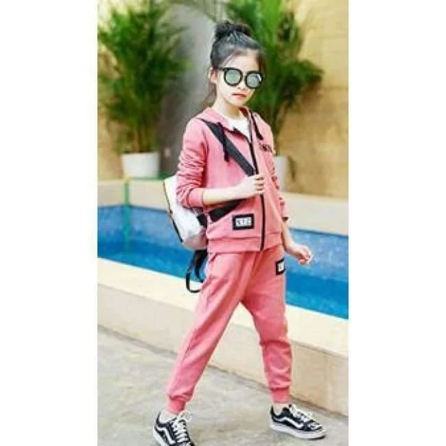 Kinder Sport Anzüge Teenager Mädchen Kleidung Sets Frühling Herbst Kinder Trainingsanzüge Mit Kapuze Coat + Pants 2pcs Kleidung