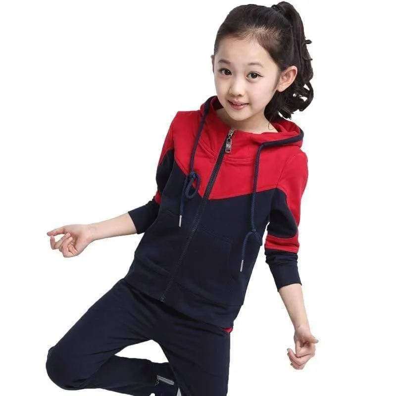 Mädchen Kleidung Sets Reißverschluss Mantel + Hosen Sport Anzug Für Jugendliche Spleißen Mädchen Schuluniform Kinder Trainingsanzug 10 12 Jahre