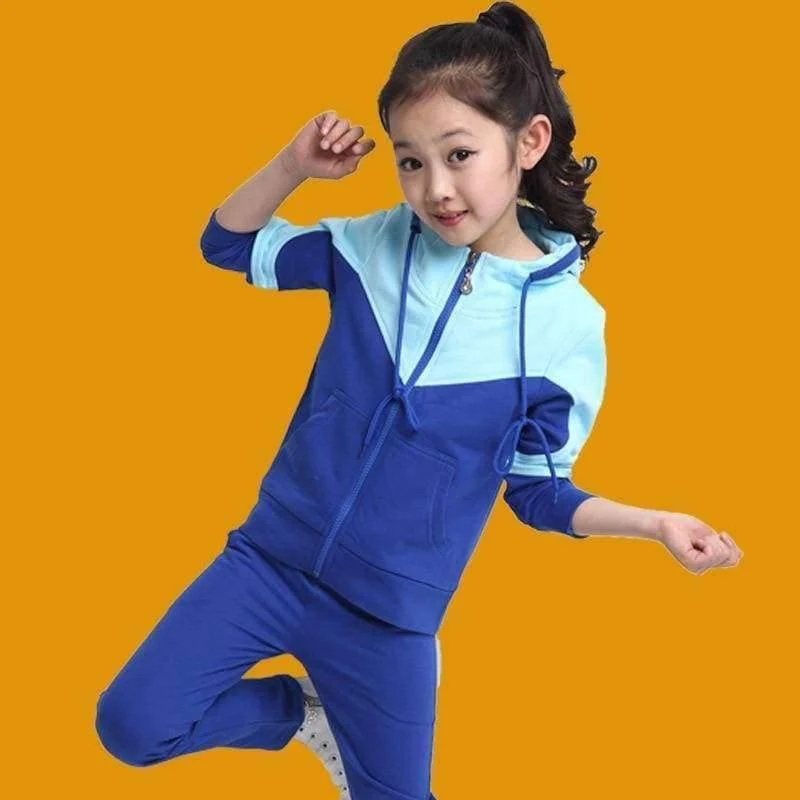 Mädchen Kleidung Sets Reißverschluss Mantel + Hosen Sport Anzug Für Jugendliche Spleißen Mädchen Schuluniform Kinder Trainingsanzug 10 12 Jahre