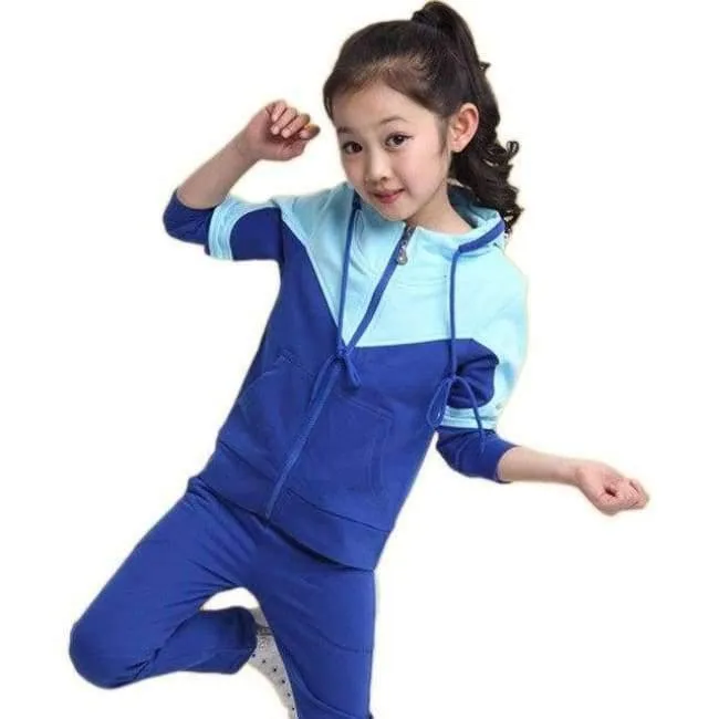 Mädchen Kleidung Sets Reißverschluss Mantel + Hosen Sport Anzug Für Jugendliche Spleißen Mädchen Schuluniform Kinder Trainingsanzug 10 12 Jahre