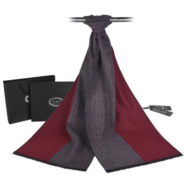 Schal Herren Luxus gestreift Business Warm Cashmere Schal Soft Tassel ethnischen Schal Wrap Winter Schal