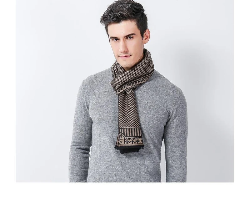 Winter-Schal-Mann-Chic-Wolle-Plaid-gestrickter Schal-Luxuskaschmir-warme Winter-Schal-Mann arbeiten aus