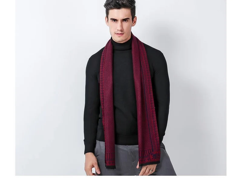 Winter-Schal-Mann-Chic-Wolle-Plaid-gestrickter Schal-Luxuskaschmir-warme Winter-Schal-Mann arbeiten aus